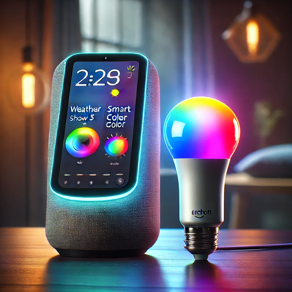 Echo Show 5 with Energetic Smart Color Bulb